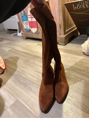 Women’s Brown Suede Knee-High Boots